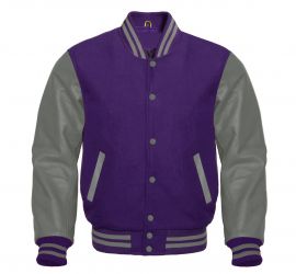 Varsity Jacket Purple Grey